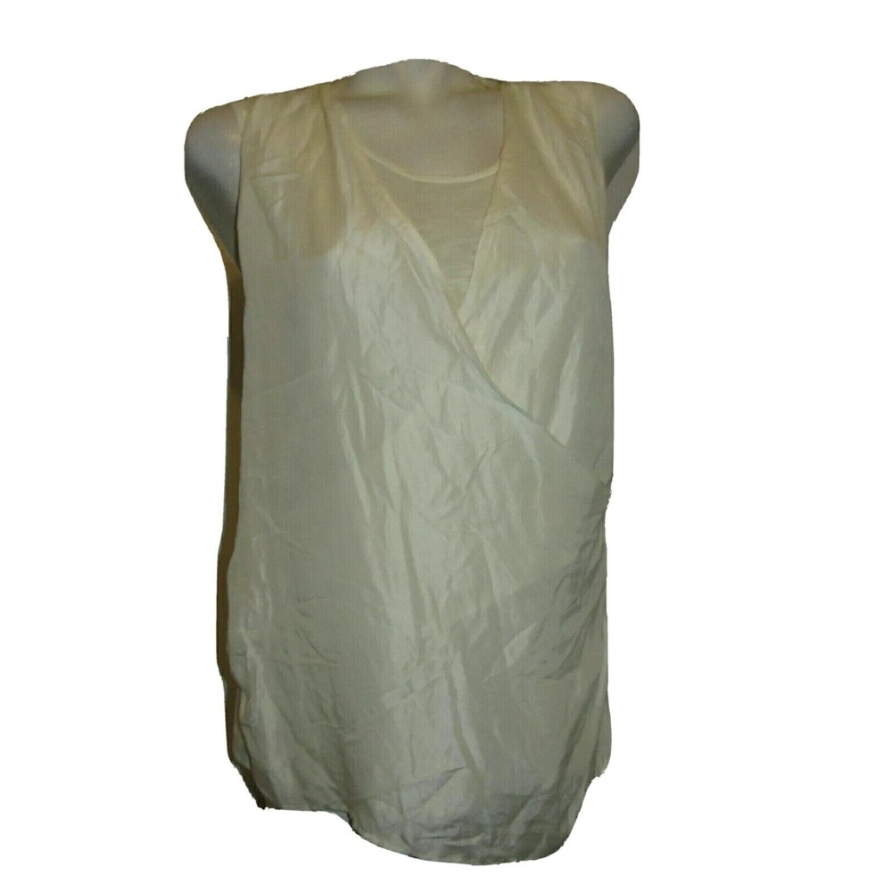 Coldwater‎ Creek Womens Ivy Faux Wrap Shell Top Sleeveless V-Neck Knit Back Sz M